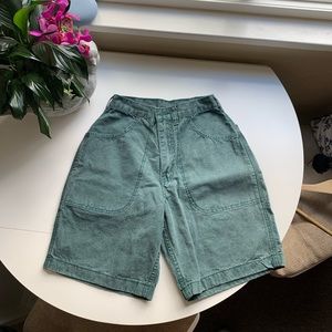 Vintage Lee Valley Long Green Cotton Denim Shorts